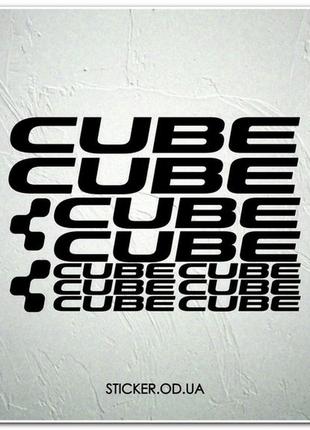 Набор наклеек на велосипед "cube", наклейки на раму.