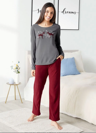 Тепла піжама або костюм для дому (фліс), розмір 4-6 (євро 32-34)