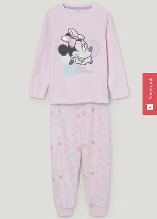 Детская флисовая пижама минные маус c&a disney кунда 128, 134, 140 р.