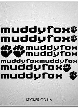 Набор наклеек на велосипед "muddyfox", наклейки на раму.1 фото