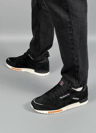 🔥мужские кроссовки reebok classic m black white топ качество 😍9 фото