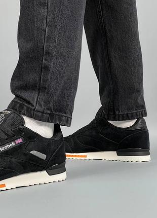 🔥мужские кроссовки reebok classic m black white топ качество 😍7 фото