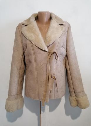 👑бежевая укороченная дубленка👑пальто на меху нюдового оттенка👑бежевая куртка