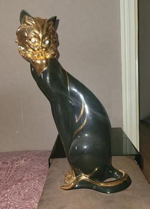 Статуэтка кошка - лакированная керамика - бренд - 40 см1 фото