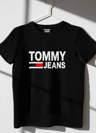 Жіноча футболка оверсайз oversize tommy Faded томми джінс чорна