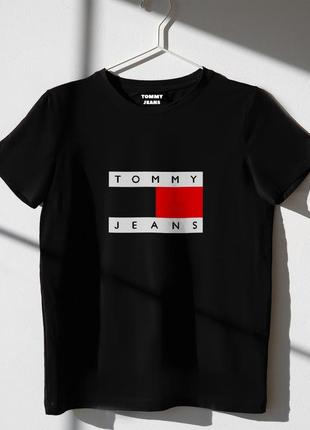 Жіноча футболка оверсайз oversize tommy Faded томми джінс чорна