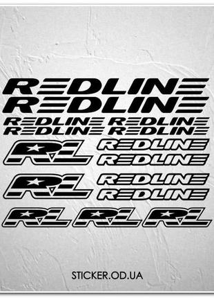 Набір наклейок на велосипед "redline", наклейки на раму.