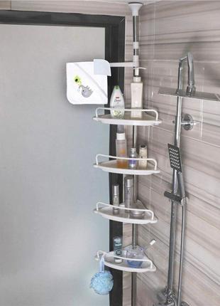 Кутова полиця для ванної кімнати multi corner shelf стійка стелаж полиця для ванної угловая полка для ванной4 фото