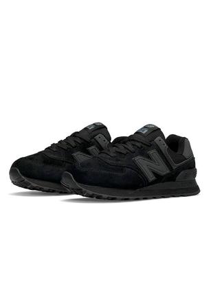 Женские кроссовки new balance 574 premium all black