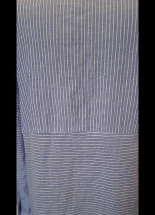 Удлиненная в полоску   рубашка туника zara  котон6 фото