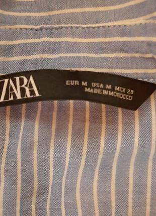 Удлиненная в полоску   рубашка туника zara  котон8 фото