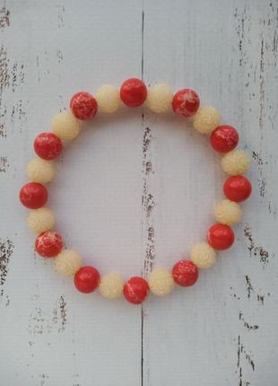 Різнобарвний браслет із варисциту червоний браслет білий браслет із корала