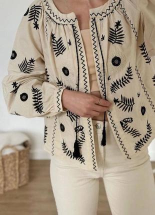 Колоритна блуза накидка вишиванка, етно вишиванка
