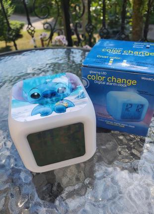 Годинник будильник glowing led color change digital alarm clock led