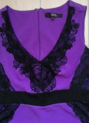 Сукня - футляр плаття фіолетове, р. 16 з мереживом