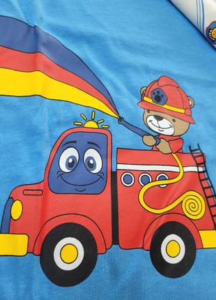 Комплект набор футболка футболки принт пожарные машины 110 1166 фото