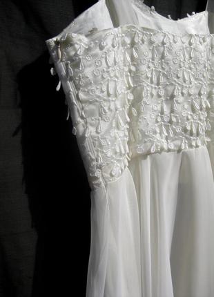 Красивое нежное молочное платье франция8 фото