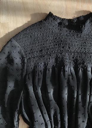 Черная мини-платье zara basic с длинным рукавом