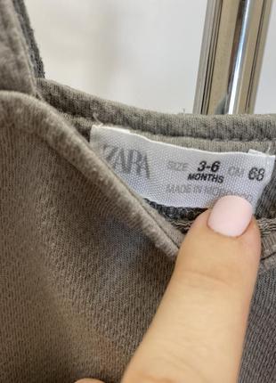 Серый фактурный комбинезон zara 3-6 мес8 фото