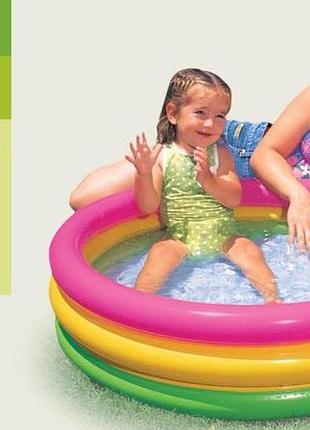 Intex басейн 58924 np "веселка" (6) розміром 86х25см, обсяг: 51л, вага: 0,55кг, від 1 до 3 років
