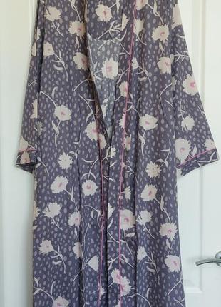 Жіночий халат із запахом у квітковий принт фіолетовий cyberjammies serena5 фото