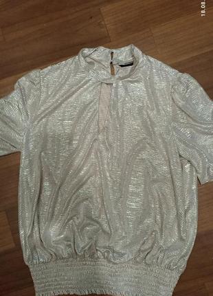 Новорічна ошатна блискуча блуза new look розмір 14