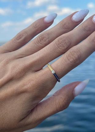 Каблучка «паве і синя емаль» pandora me