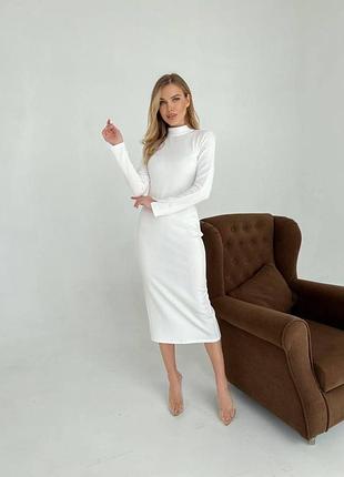 Элегантное белое платье с длинным рукавом xs s m l xl(42 44 46 48 50)2 фото