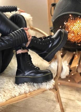 На меху! черевики на хутрі dr. martens ботинки зимние на платформе3 фото