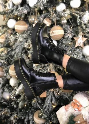 На меху! черевики на хутрі dr. martens ботинки зимние на платформе5 фото