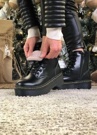 На меху! черевики на хутрі dr. martens ботинки зимние на платформе6 фото