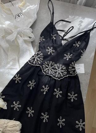 Платье плаття сукня сарафан вишивка квітковий принт zara9 фото