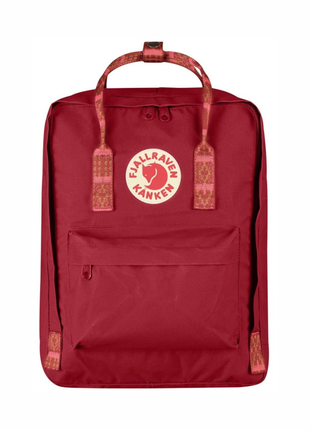 Рюкзак fjallraven kanken deep red-folk pattern.