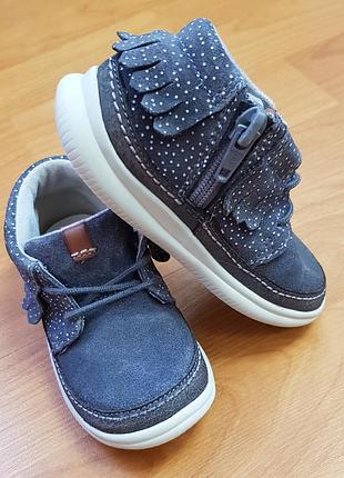 Ботинки clarks(замша)22р.13,5см