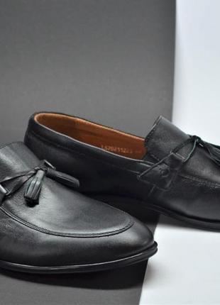 Мужские модные кожаные туфли лоферы черные l-style 12234 фото