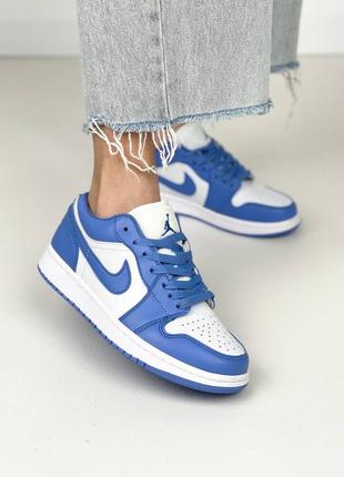 Женские кроссовки nike air jordan 1 low ‘blue unc’#найк4 фото