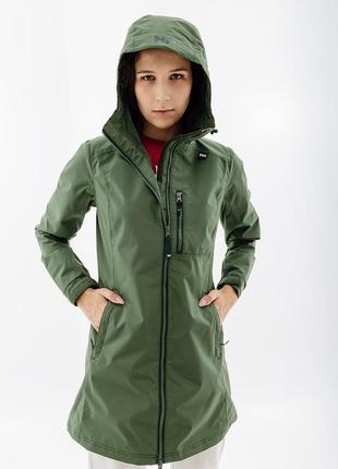 Женская куртка helly hansen w long belfast jacket зеленый s (7d55964-476 s)5 фото