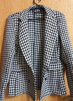 Пиджак твидовый в гусиную лапку оверсайз