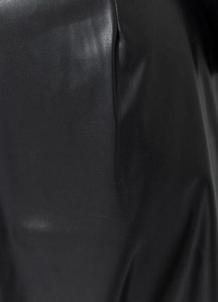 Спідниця прямого крою з екошкіри  колір чорний 214r620-15 фото