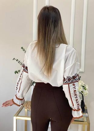 Колоритная блуза вышиванка, украинская вышиванка, рубашка этно с вышивкой3 фото