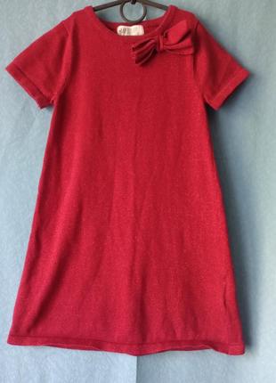 Платье с люрексом, туника с бантом h&m 5-6/110-116