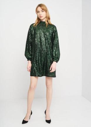 Вечернее платье мини h&m в пайетки.