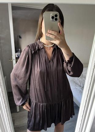 Сукня коричневого кольору etam zara шоколад
