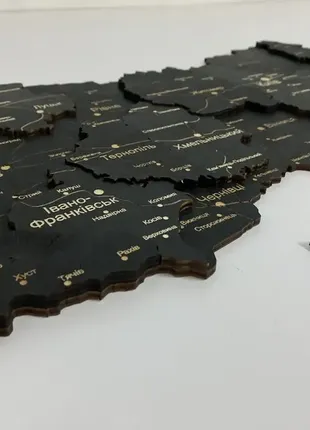 Деревянная карта украины многослойная 3d standart - черный