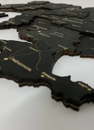 Деревянная карта украины многослойная 3d standart - черный