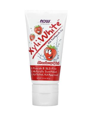 Now foods solutions, xyliwhite, зубная паста-гель для детей, клубничный вкус, 85&nbsp;г (3&nbsp;унции)2 фото