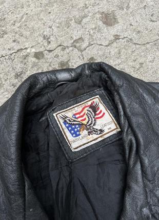Винтажная кожаная байкерская куртка косуха в стиле ramones 90-х8 фото