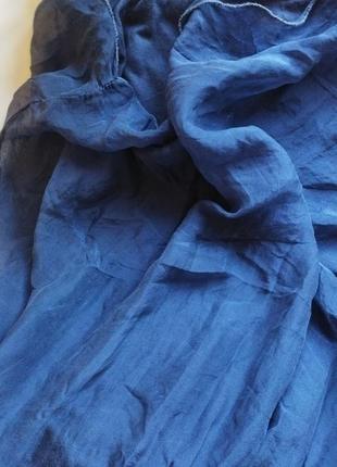 Италия. красивая шёлковая  блуза. шёлк/вискоза. цвет синий дымчатый5 фото