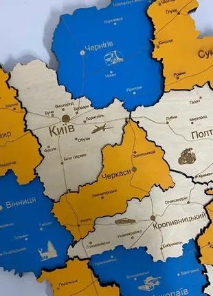 Деревянная карта украины многослойная 3d logistics - патриот2 фото