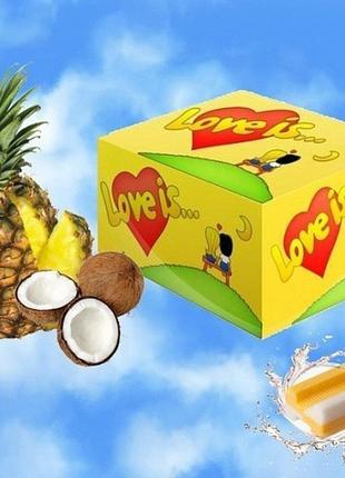 Love is лове ис любов це жувальна гумка кокос-ананас жувальна жуйка блок 100 шт